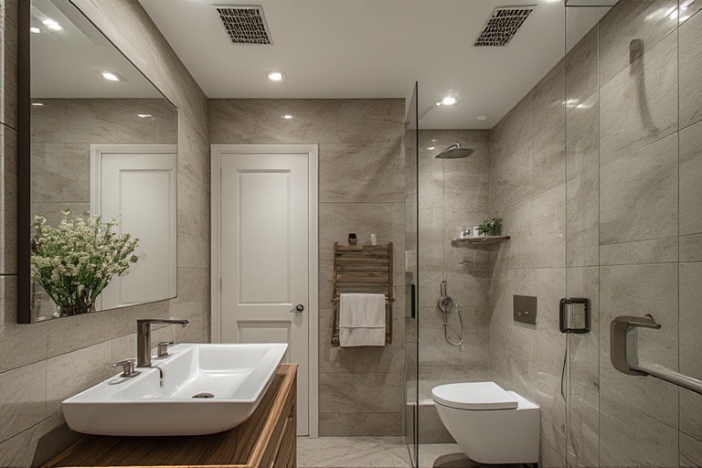Bathroom Tiles with Integrated Exhaust Fan