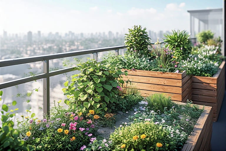 Green Planter Railing Design for Roof