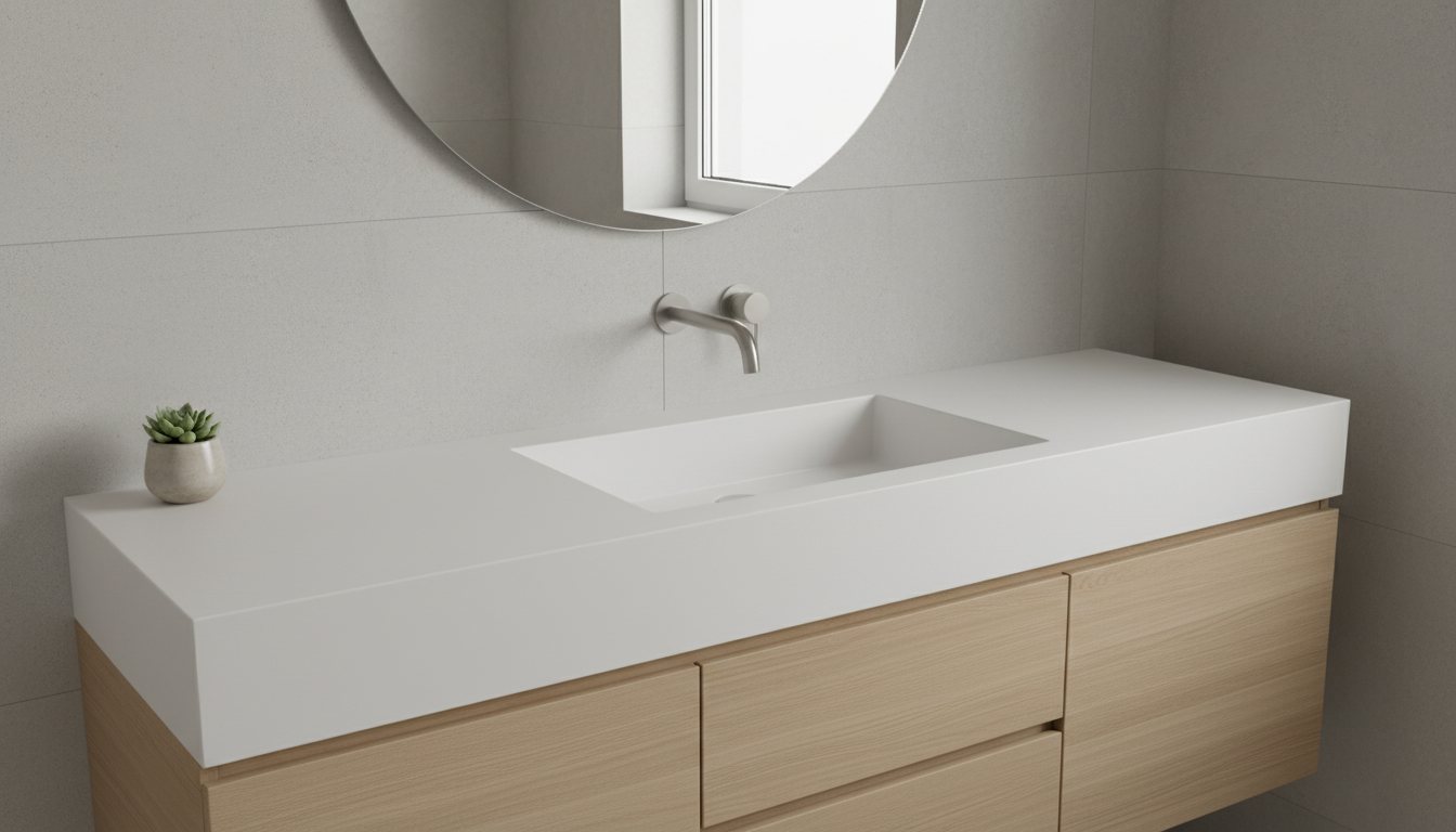Seamless integrated sink and undermount wash basin countertop design