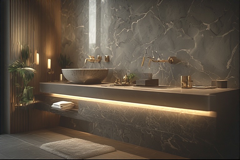 Integrated Vanity Tops Lobby Washbasin design