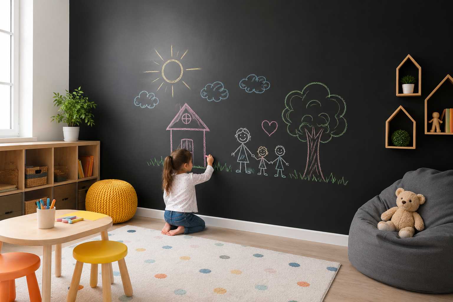 Kids Bedroom Design with Chalkboard