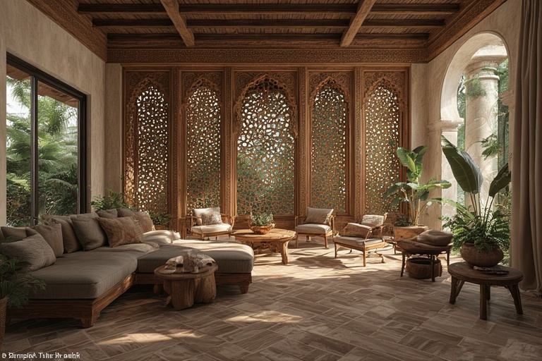 Intricate Wooden Jali Screens