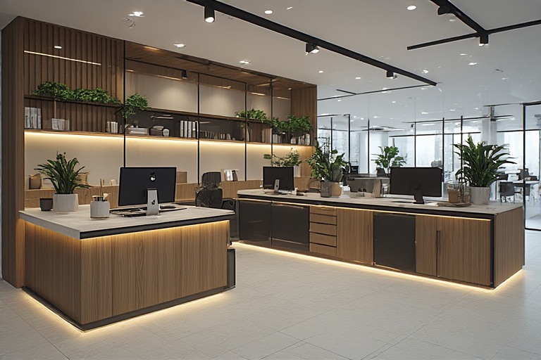 L-Shaped Office Counter Design
