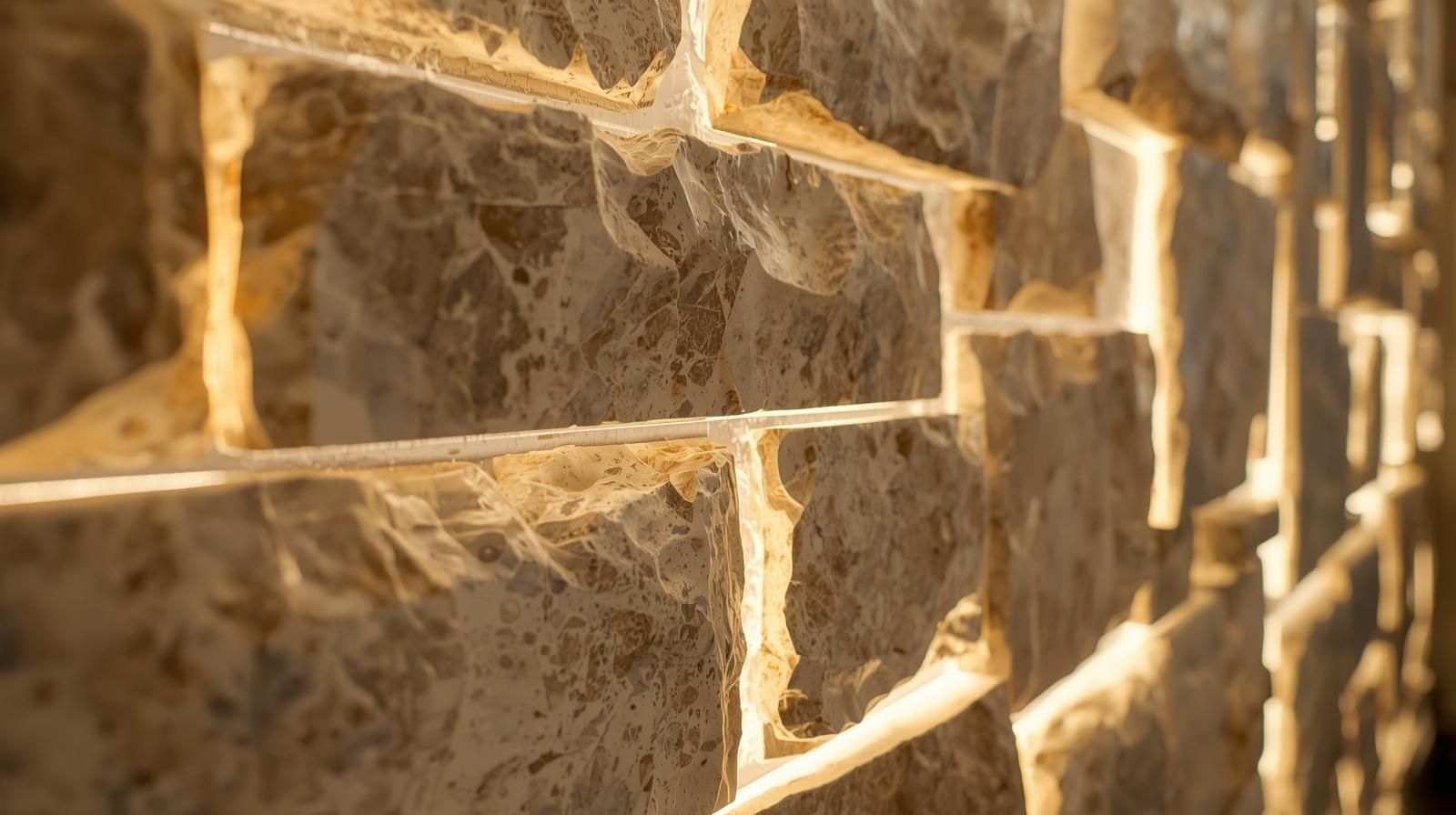 LED Backlit Stone Wall Textures
