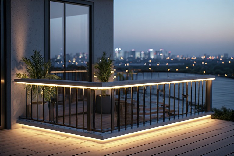 LED Railing Design for Roof