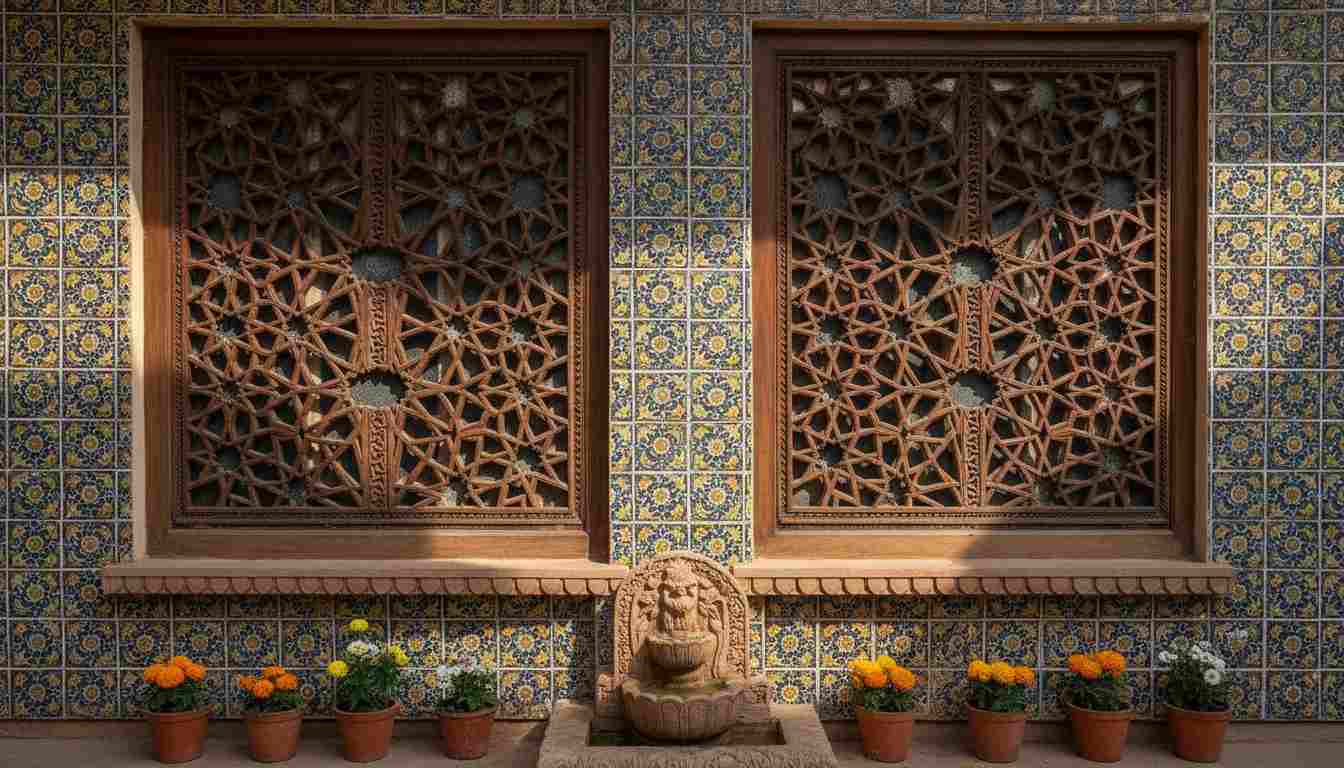 Decorative lattice grille window design for safety and style