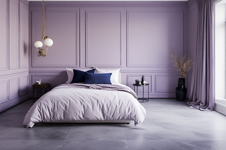 Lavender and Navy Blue – Bold Contrast