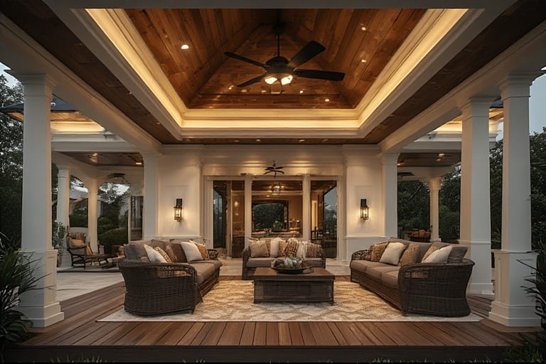 POP Design for Porch with Layered Ceiling Drop