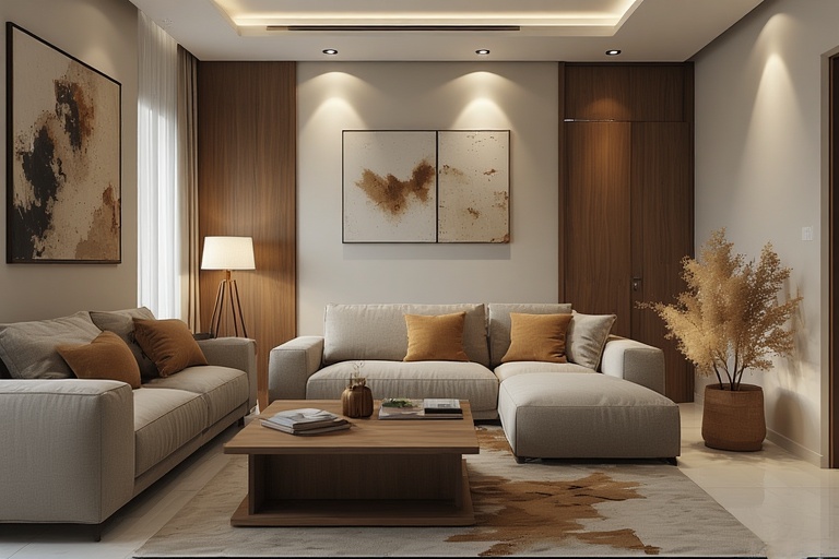 Layered Lighting with Floor Lamps and DIY Lampshades for Warm Home Ambience