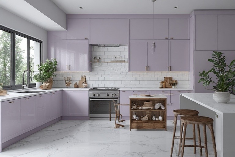 Light Lavender – Soft, Elegant Kitchen Wall Colour