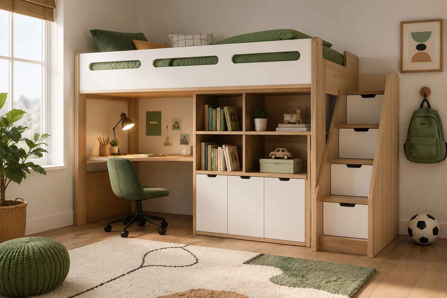 Kids Bedroom Design with Loft Bed