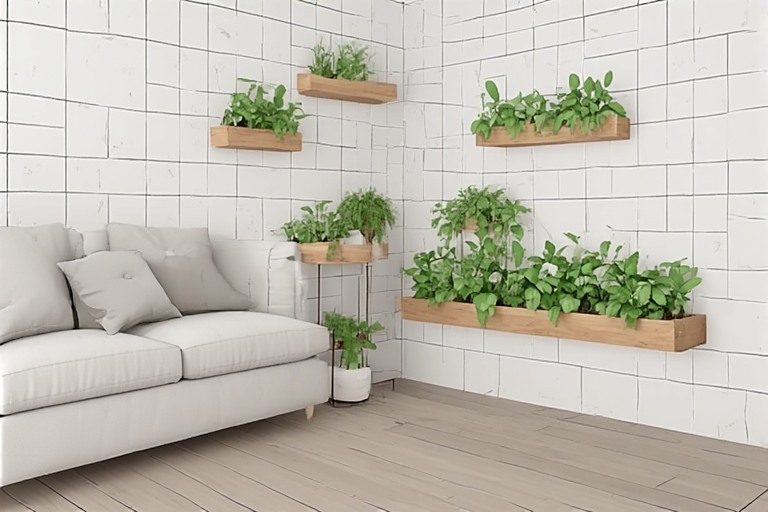 Lush Indoor Garden Living Room Tiles