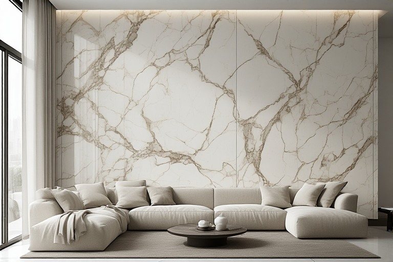 Marble wall design for hall