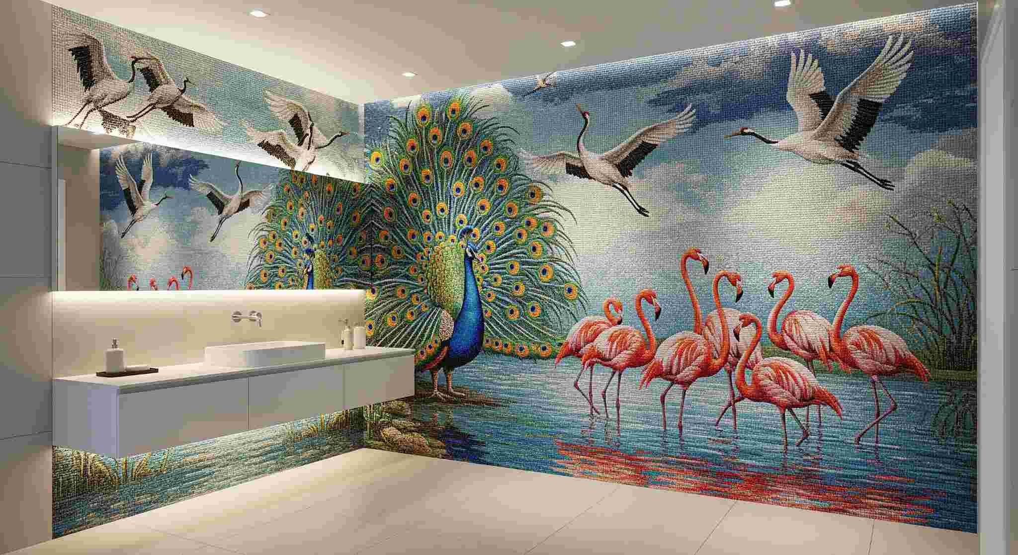 Majestic Birds Mosaic Tiles