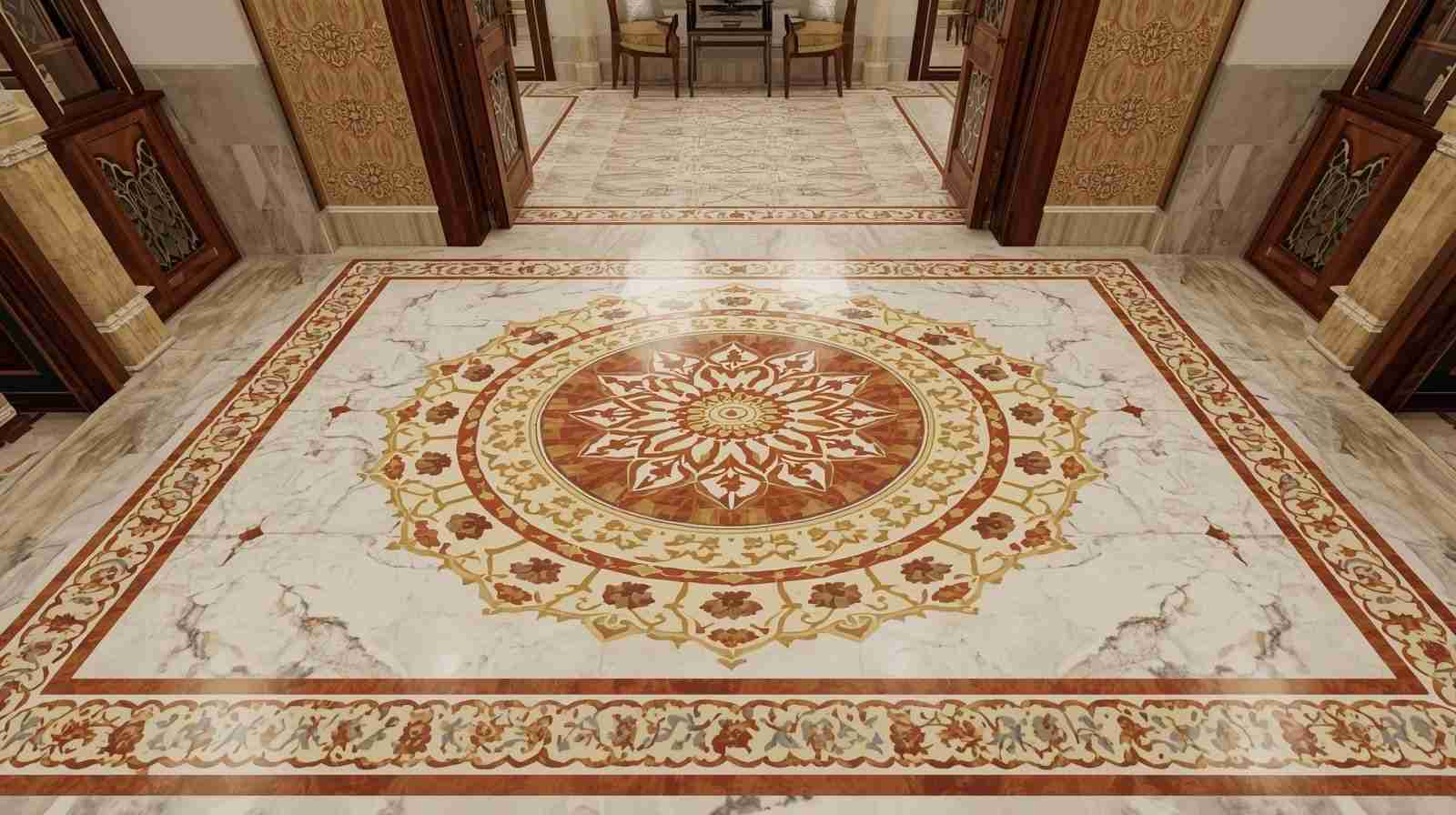 Mandala Inspired Marble Borders