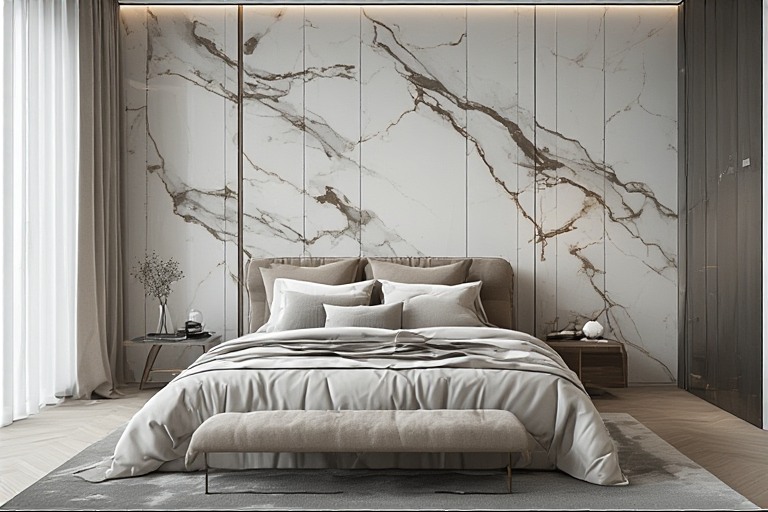 Bedroom Marble Wall Designs for Accent Walls