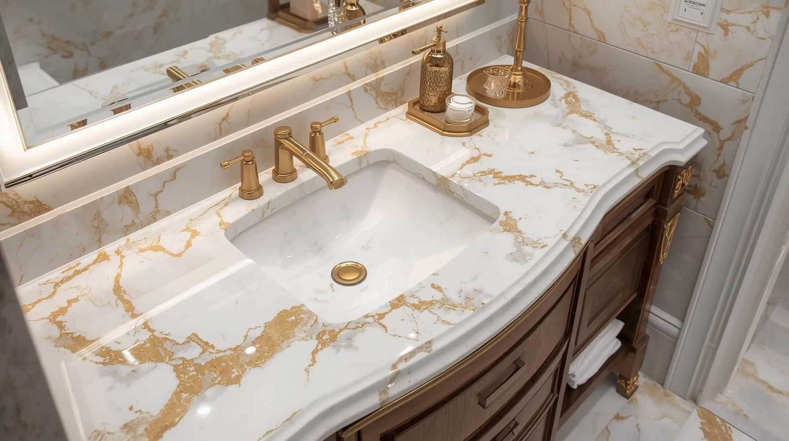 Marble Counter Top Designs with Wash Basin