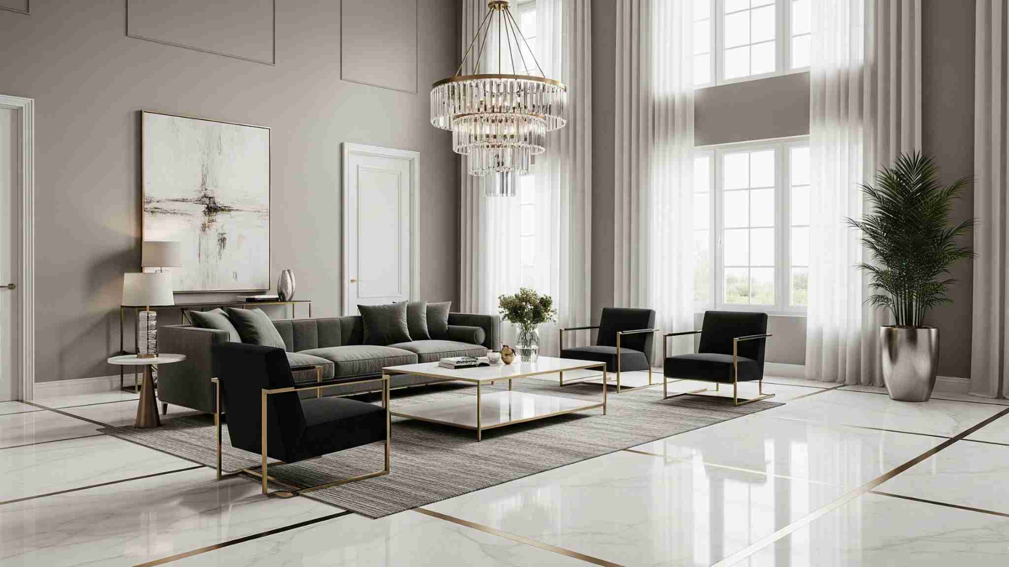 Marble with Brass or Metallic Borders