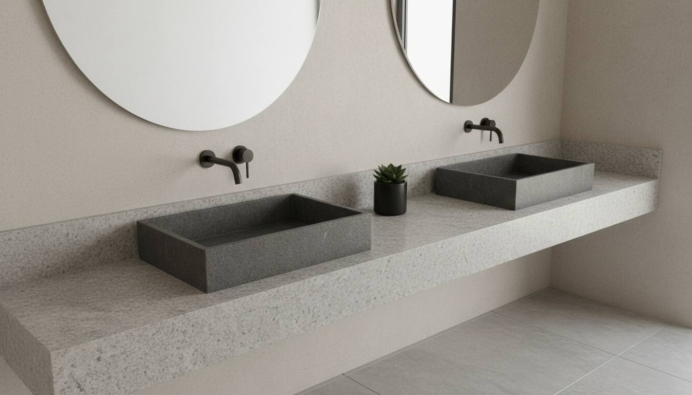 Matte finish table top wash basin granite design for minimalist elegance