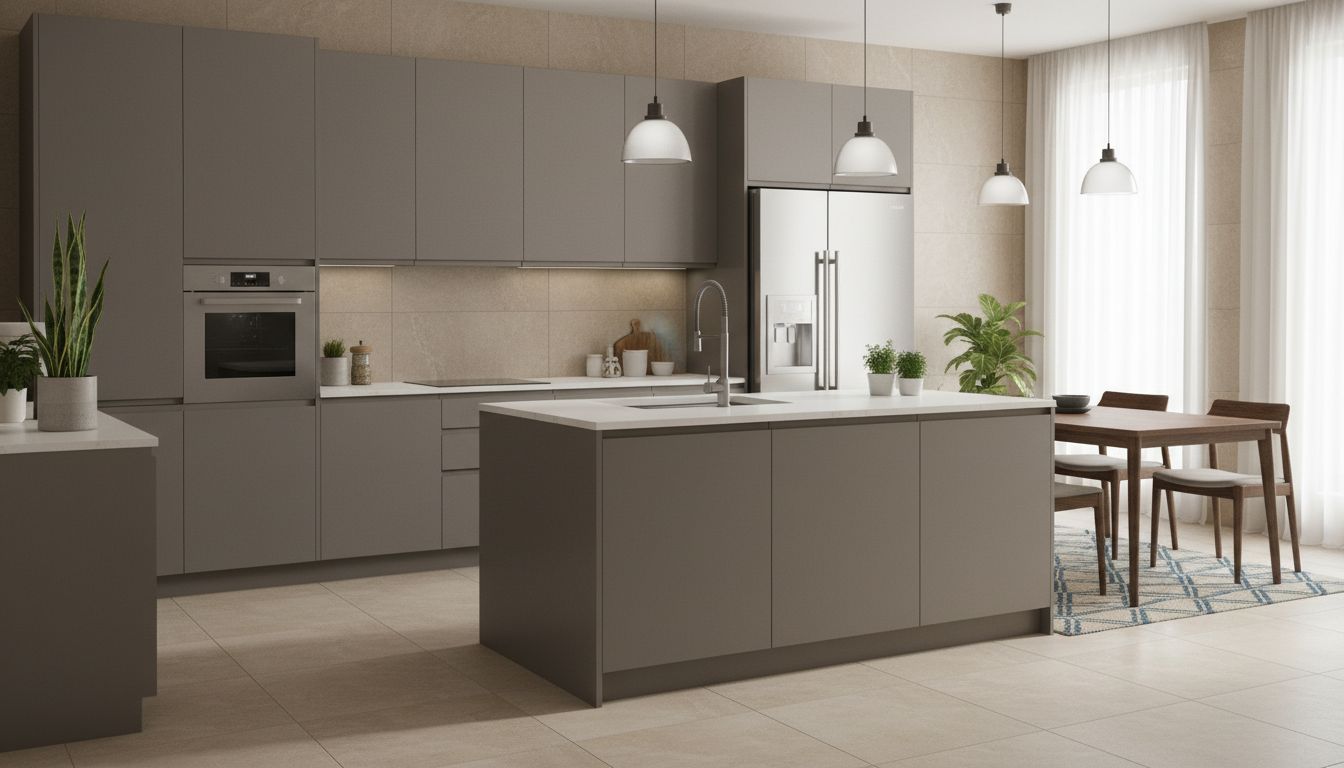 Matte finish kitchen interior design for a soft look