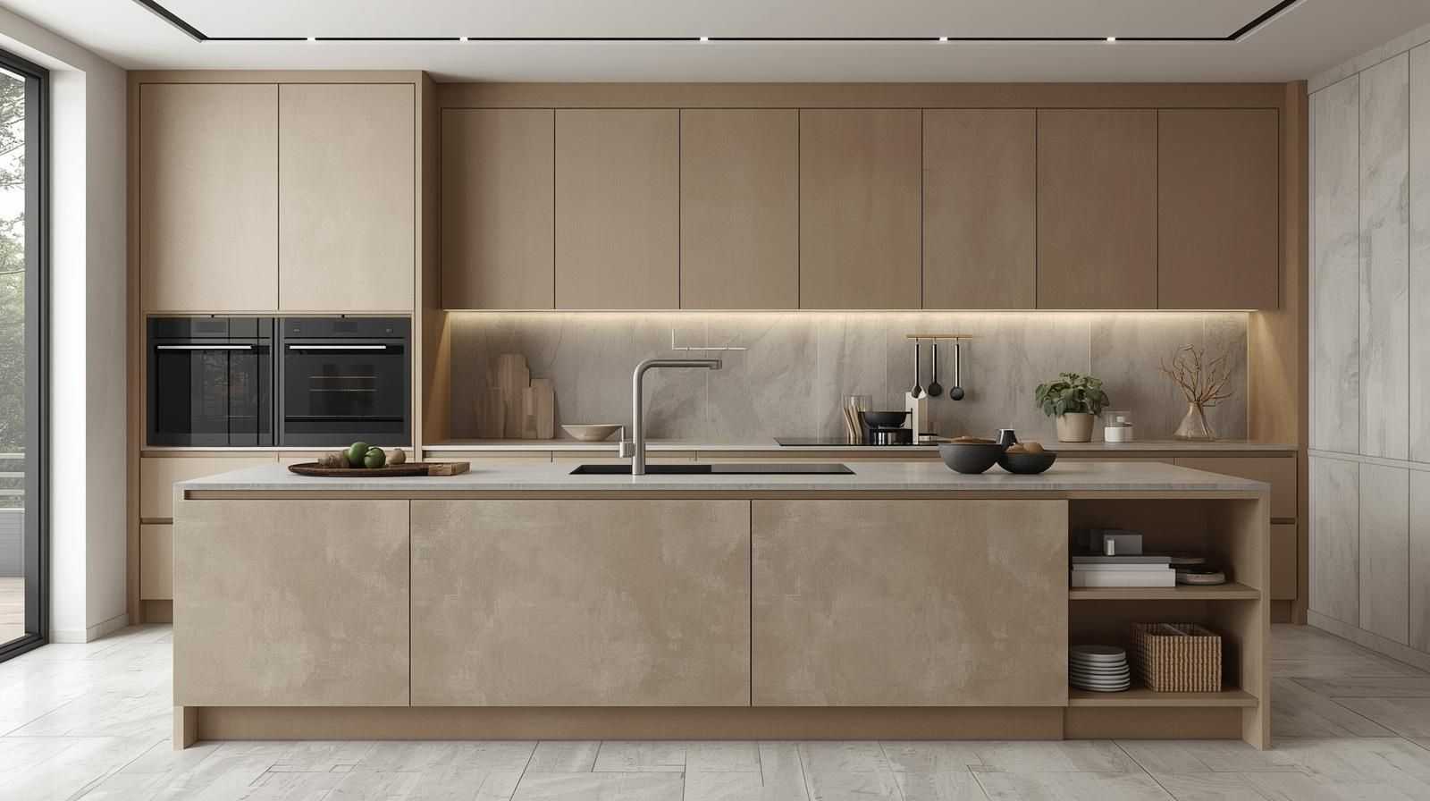 Matte Finish Neutral Tiles: Modern Minimalism with Texture