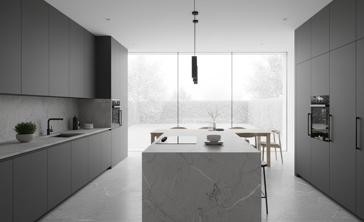 Matte Grey Marble for Minimalist Interiors