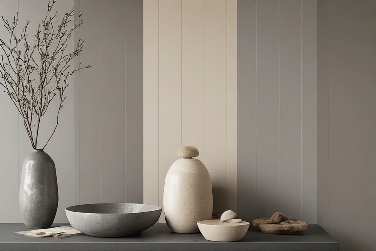 Matte Grey and Beige Combination