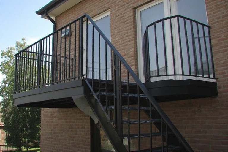 Metal and Iron Balcony Staircase Design