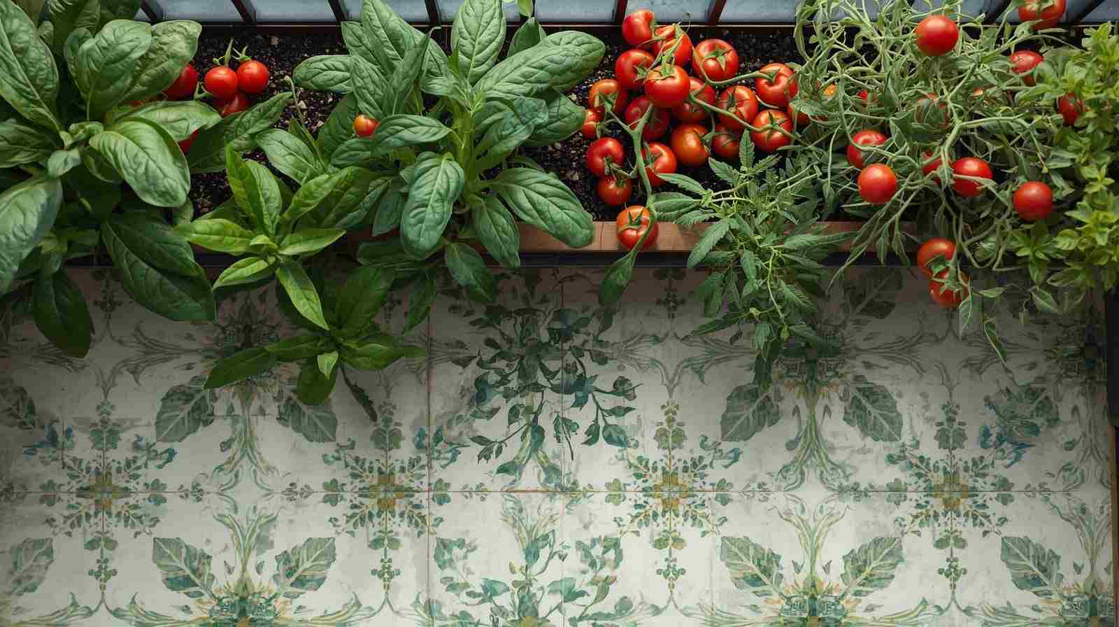 Mini Kitchen Garden on Printed Porcelain Tiles