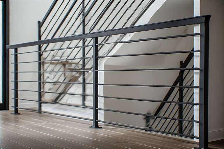 Minimalist Staircase Window Grill Design