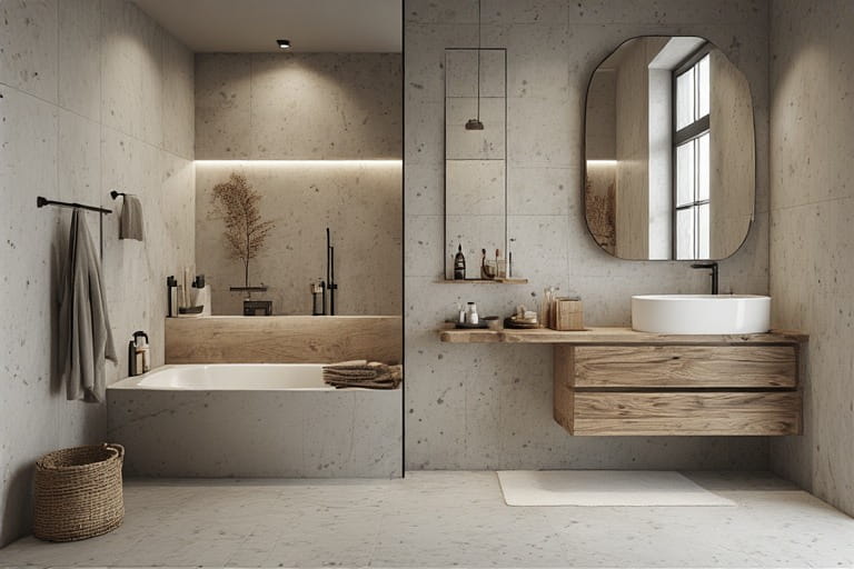 Minimalist Rustic Bathroom Design