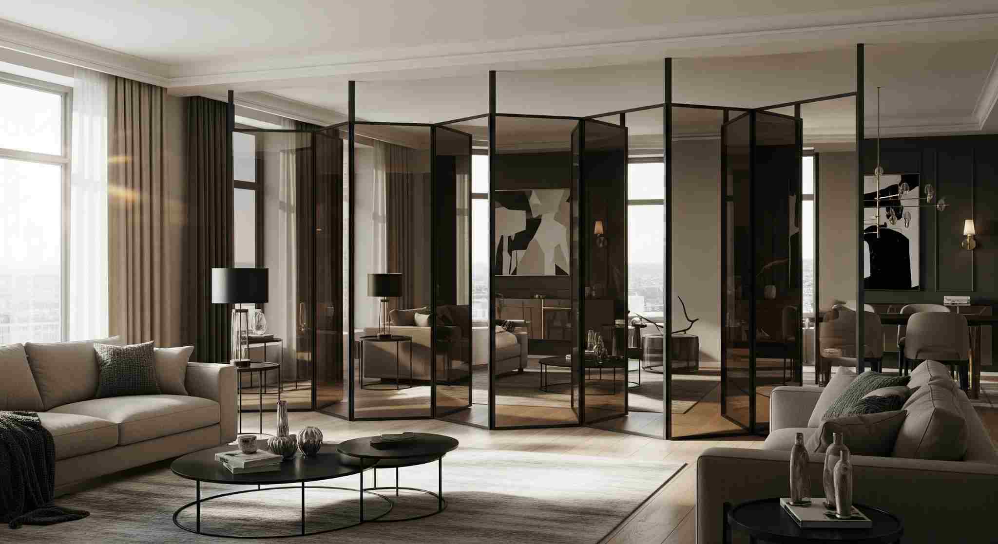 Mirrored Partition Panels