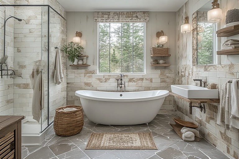Mix-and-Match Rustic Bathroom Design