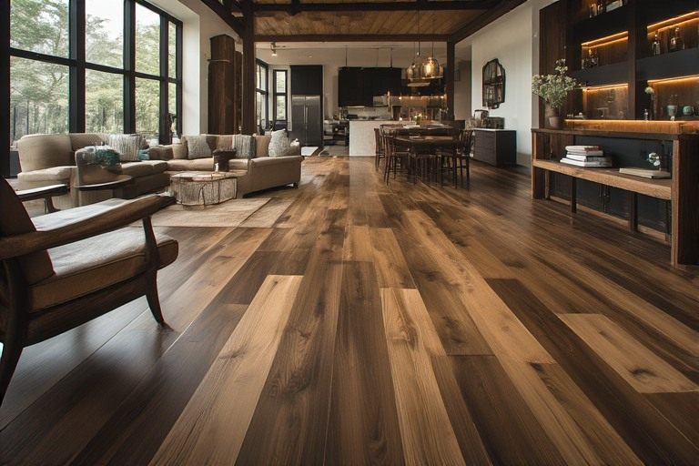 Mixed tone wood floor design