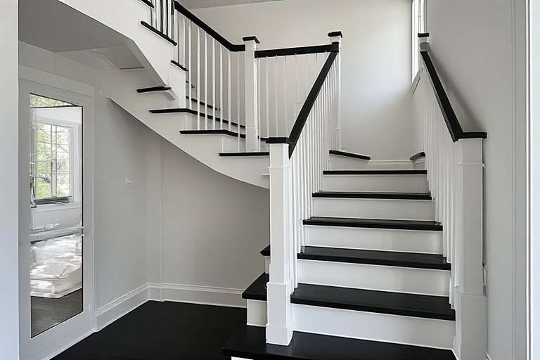 Modern Black and White Stairs