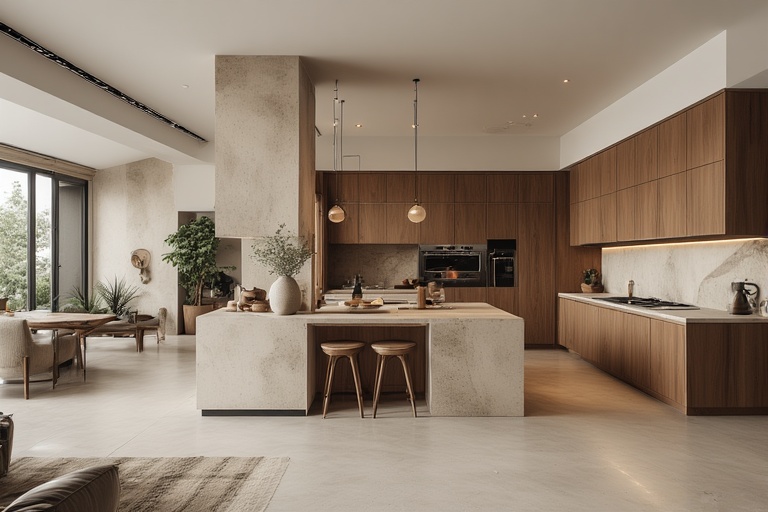 Modular Block or Cube Partition for Flexible Open Kitchen Layouts