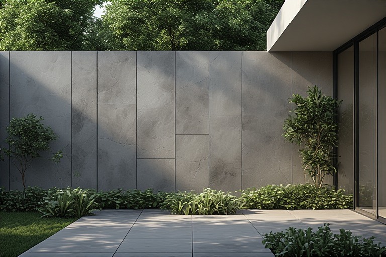 Monochromatic Elegance with Textured Outdoor Tiles