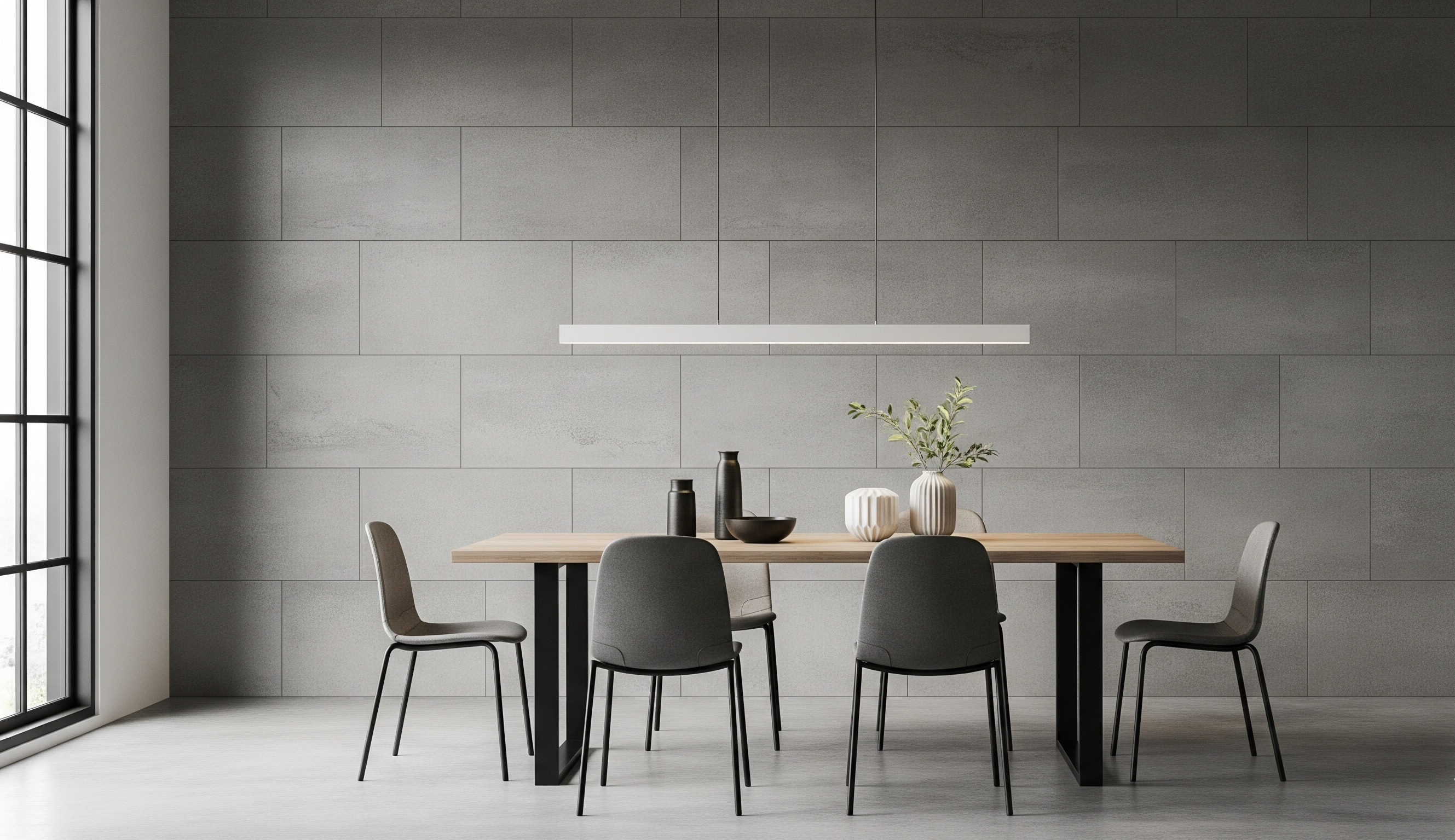 Monochrome Grey Shades with Concrete Finish Tiles