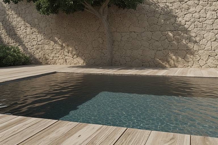 Natural Stone and Wooden Deck Pools