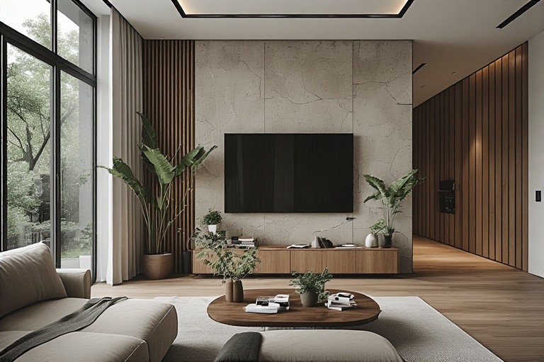 Natural and Earthy Luxury Living Room Interior