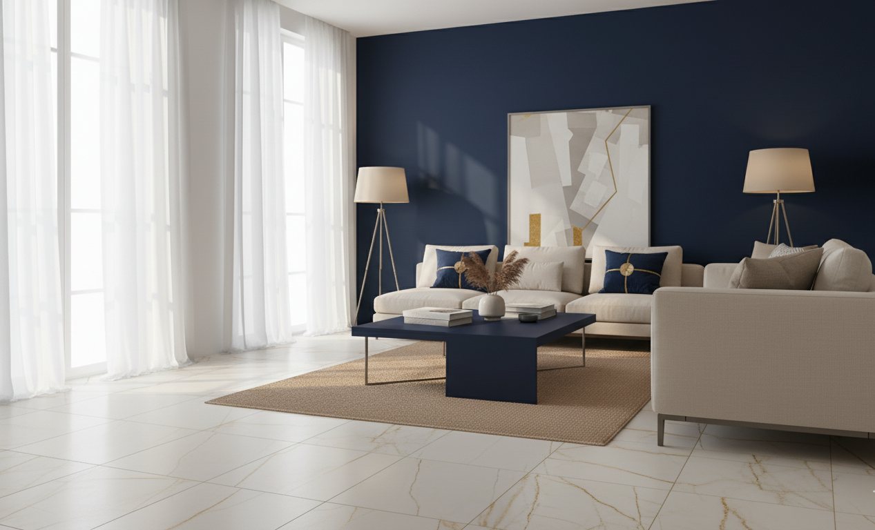 Navy Blue & Cream – Balanced Sophistication