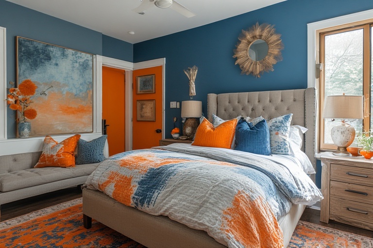 Ocean Blue & Tangerine Orange – Energetic, Coastal & Bright Colour Combination