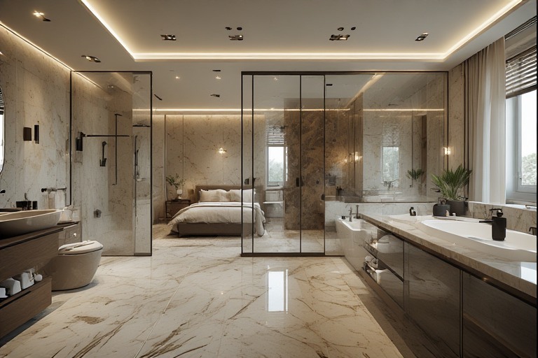 Open-Concept Luxury Bathroom Design