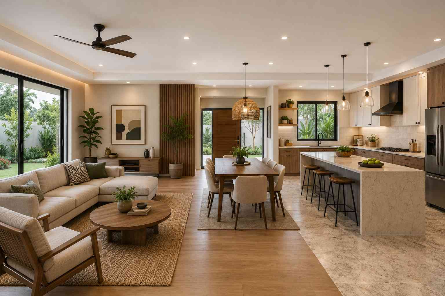 Open Concept Living Ground Floor Home Design