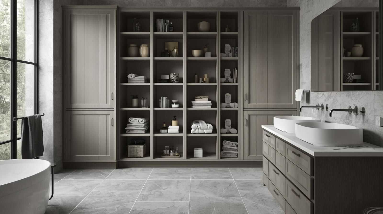 PVC Cabinets with Open Shelving