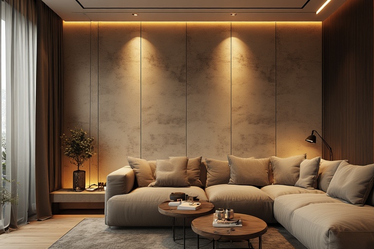 PVC Panels with Integrated LED Lighting for Modern Accent Walls and Ceilings