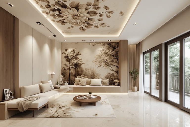 Painted or Wallpaper Ceiling for Creative and Customizable Home Interiors