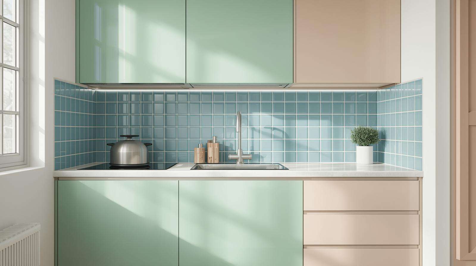 Pastel-Coloured Glossy Tiles: Bright and Airy Spaces