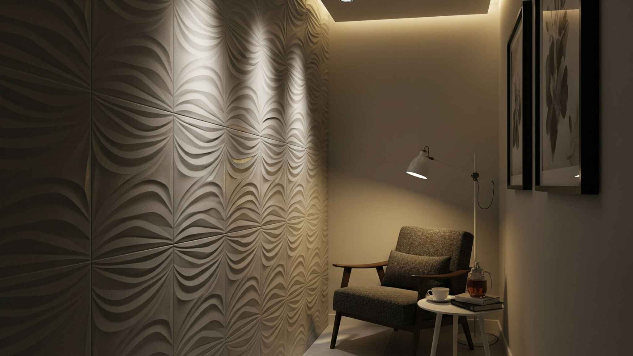 Patterned 3D Grey Wall Tiles
