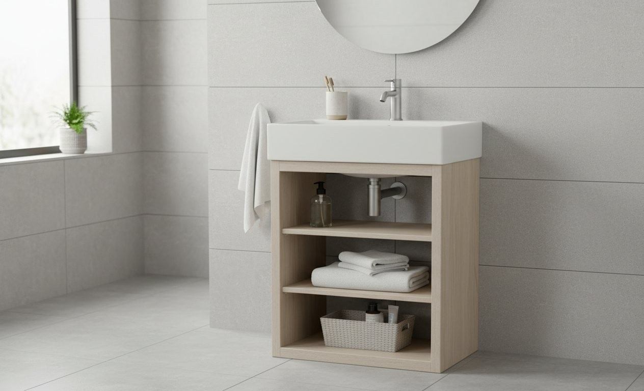 Pedestal Wash Basin with Handy Shelves